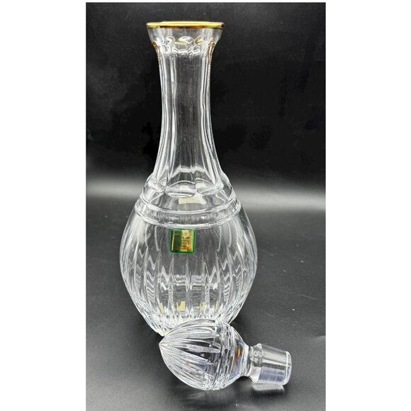 Vintage Marquis by Waterford Hanover Gold Trim Crystal Decanter w/Stopper 12" - Picture 2 of 8